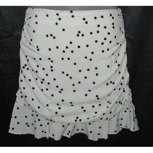 NEW NWOT White Polka Dot Sz Jr XL Casual or Dress Lined Mini Skirt
